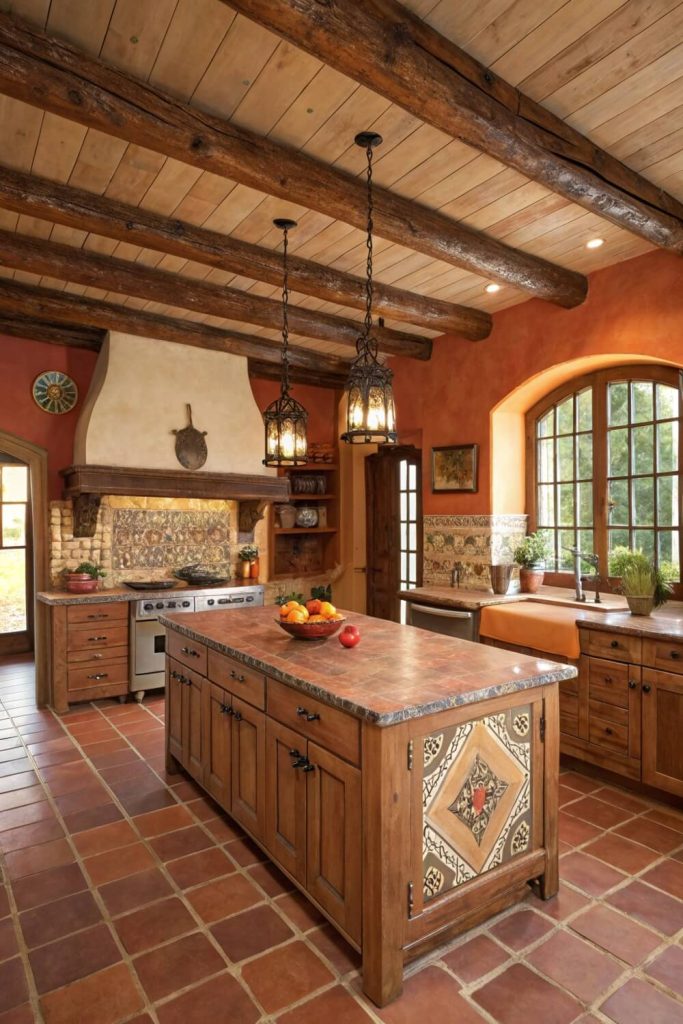 The Hacienda Haven: Rustic Charm Meets Bold Color