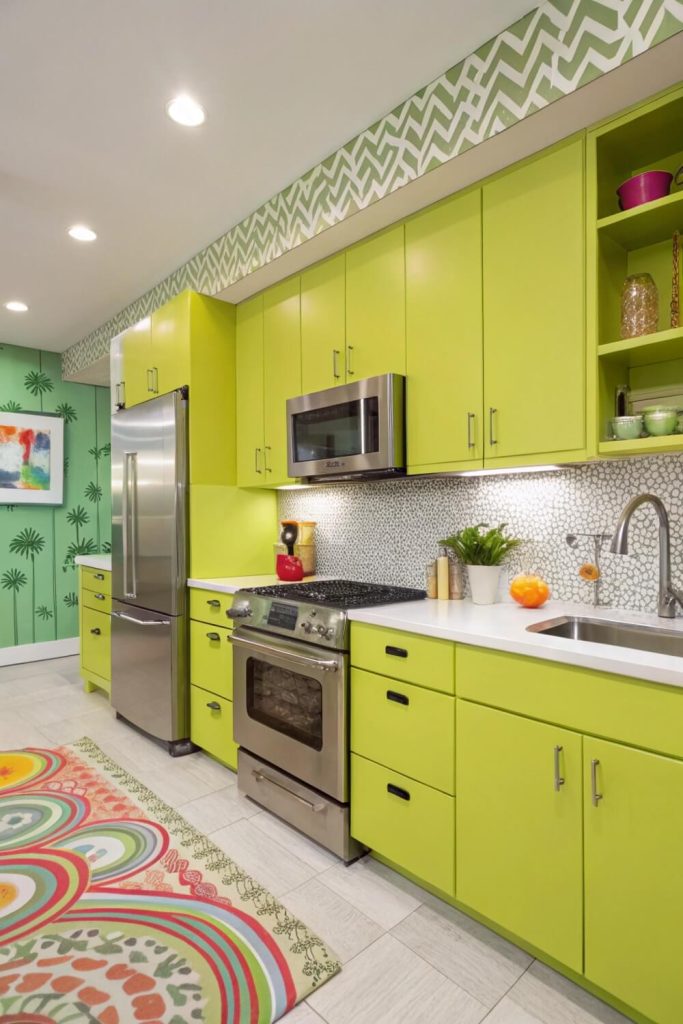 Bright Lime Green Cabinets: A Playful Pop