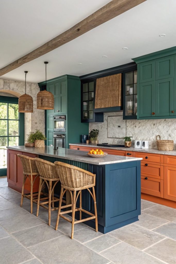 Bold Colors with Natural Materials