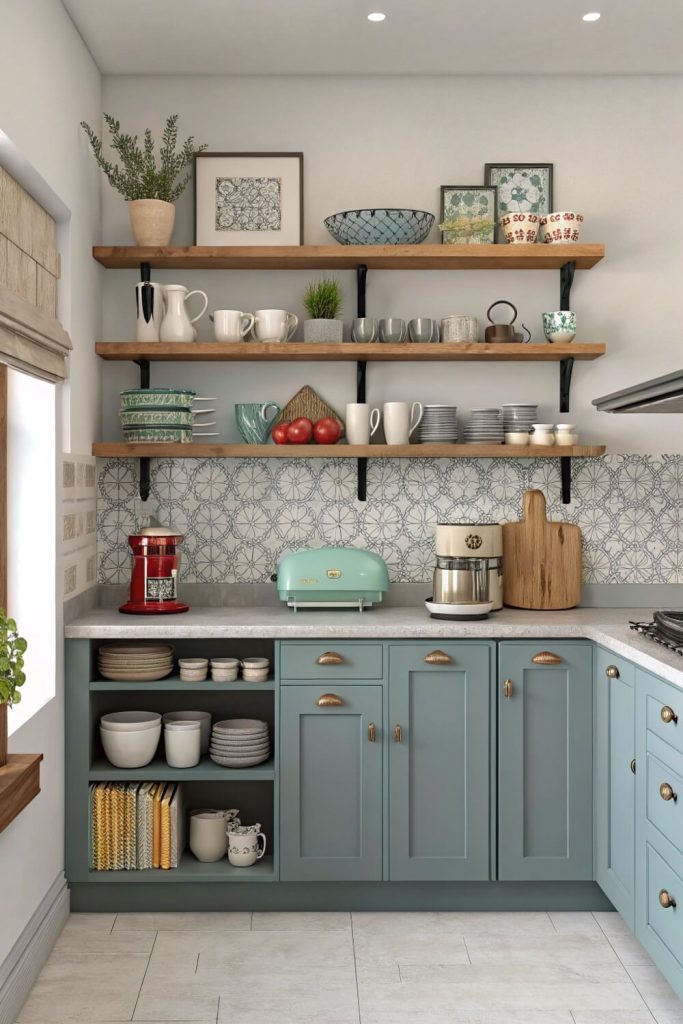 Open Shelving with Curated Vintage Finds