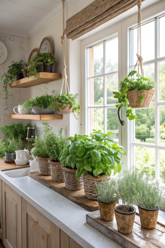 Power of Plants in a Cottage Kitchen
