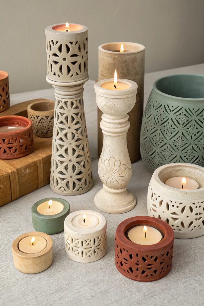 Clay Candle Holders