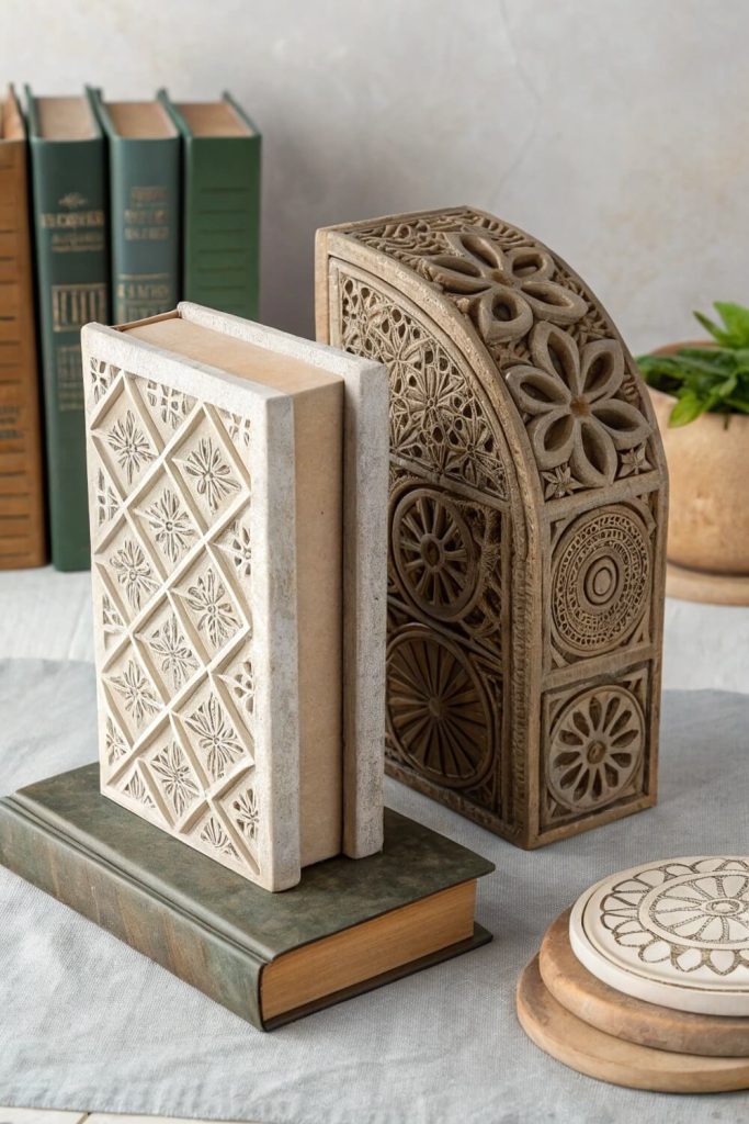 Textured Clay Bookends