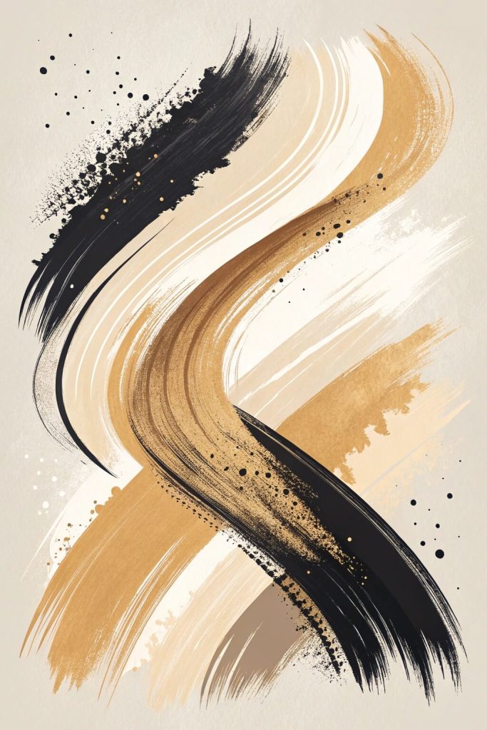 Abstract Brushstrokes in Earthy Tones