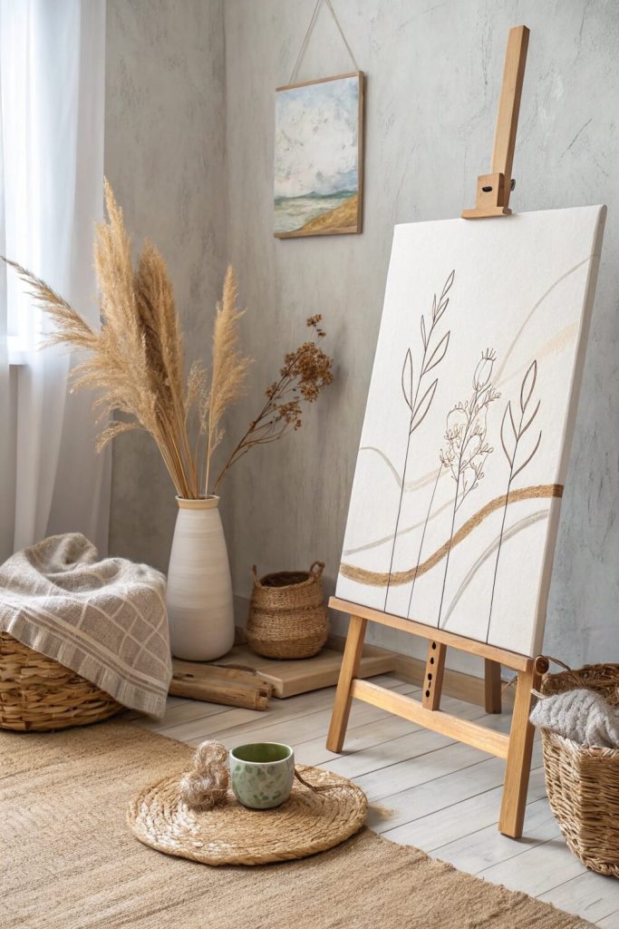 Raw Canvas with Minimalist Elements