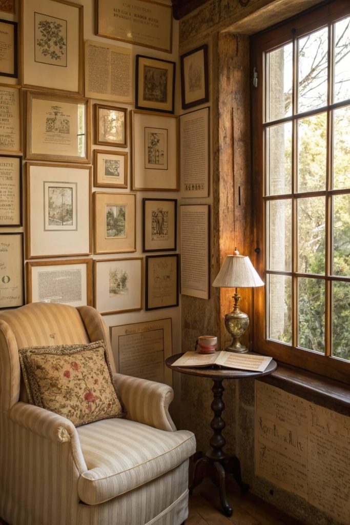 Framed Vintage Book Pages